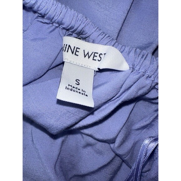 Nine West Blue Fit & Flare Halter Maxi Dress Small Beachy Resort Boho Summer - Picture 8 of 13